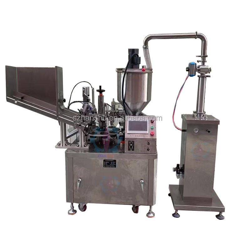 Automatic Soft Tube Filling and Ultrasonic Welding Machine Composite Plastic Aluminum Hose Butt Sealer With Batch Code Printing